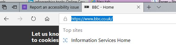 screenshot of website address bar, showing URL highlighted and ready to copy